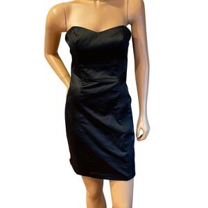Guess Black Strapless Mini Dress 9 Structured Formal Y2K Cocktail LBD